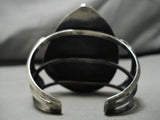 Huge Vintage Native American Navajo Blue Jay Turquoise Sterling Silver Bracelet Old-Nativo Arts
