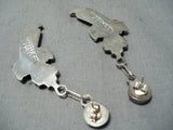 Expressive Vintage Native American Zuni Turquoise Sterling Silver Earrings Old-Nativo Arts