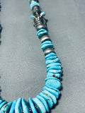 Drums Of Ceremony Native American Navajo Turquoise Sterling Silver Necklace-Nativo Arts