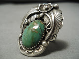 Fabulous Vintage Native American Navajo Domed Rouston Turquoise Sterling Silver Ring-Nativo Arts