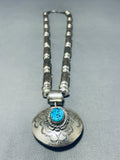 Important Leo Nez Vintage Native American Navajo Tubule Master Sterling Silver Necklace-Nativo Arts