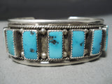 Superior Vintage Native American Navajo Turquoise Sterling Silver Bracelet Old-Nativo Arts