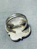 Impressive Vintage Native American Navajo #8 Turquoise Mine Sterling Silver Ring-Nativo Arts