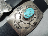 Outstanding Vintage Native American Navajo Morenci Turquoise Sterling Silver Concho Belt Old-Nativo Arts