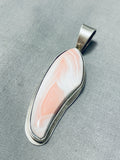 Wil Padilla Native American Navajo Pink Shell Sterling Silver Pendant-Nativo Arts