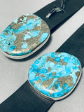 Native American 692 Gram Turquoise Slab Sterling Silver Rich Jim Signed Concho Belt-Nativo Arts