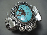 Fantastic Vintage Native American Navajo Red Mountain Turquoise Sterling Silver Bracelet Old-Nativo Arts