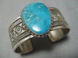 Important Vintage Native American Navajo Orville White Turquoise Sterling Silver Bracelet-Nativo Arts