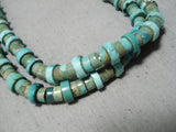 One Of The Best Vintage Native American Navajo Royston Turquoise Heishi Necklace Old-Nativo Arts