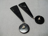 Native American Important Inlay Master Vintage Santo Domingo Turquoise Sterling Silver Earrings-Nativo Arts