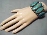 Gorgeous Vintage Native American Navajo Royston Turquoise Sterling Silver Bracelet Old-Nativo Arts