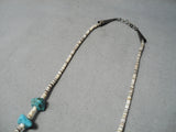 Tremendous Vintage Native American Navajo Turquoise Sterling Silver Necklace Old-Nativo Arts