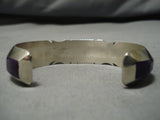 Quality Vintage Native American Navajo Steven Francisco Sugulite Sterling Silver Bracelet-Nativo Arts