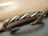 Wonderful Vintage Navajo Woven Sterling Silver Native American Bracelet-Nativo Arts