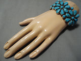 Incredible Vintage Native American Navajo Blue Gem Turquoise Sterling Silver Native Bracelet-Nativo Arts