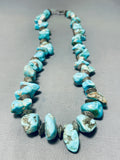 Rare Hogan Sterling Silver Bead Vintage Native American Navajo Turquoise Nugget Necklace-Nativo Arts
