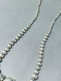 Fabulous Vintage Native American Navajo Sterling Silver Bead Necklace-Nativo Arts