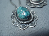 Fabulous Vintage Native American Navajo Royston Turquoise Sterling Silver Hairpins Set Old-Nativo Arts
