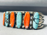 One Of The Best Vintage Native American Navajo Turquoise Shell Sterling Silver Bracelet-Nativo Arts