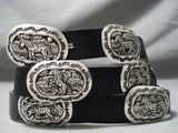 Amazing Vintage Native American Zuni Native Stamp Work Genius Sterling Silver Concho Belt-Nativo Arts