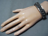Eddie Smith Vintage Native American Navajo Hand Repoussed Sterling Silver Bracelet-Nativo Arts
