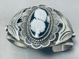One Of The Best Vintage Native American Navajo Snowflake Obsidian Sterling Silver Bracelet-Nativo Arts
