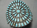 Tremendous Vintage Navajo Turquoise Sterling Silver Bracelet Native American Old-Nativo Arts