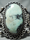 Rare Turquoise Heavy Coiled Vintage Native American Navajo Sterling Silver Bracelet-Nativo Arts