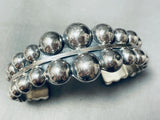 The Most Unique Vintage Navajo Handmade Bulbous Sterling Silver Bracelet Cuff-Nativo Arts