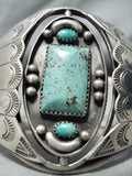 Rotating Center Vintage Native American Navajo Green Turquoise Sterling Silver Bracelet-Nativo Arts