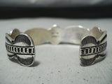 Incredible Vintage Native American Navajo Gaspeite Sterling Silver Bracelet-Nativo Arts