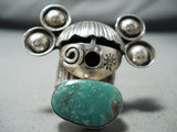 One Of The Best Native American Navajo Royston Turquoise Sanchez Sterling Silver Ring-Nativo Arts