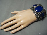 Best Important Darryl Becenti (d.) Lapis Native American Navajo Sterling Silver Bracelet-Nativo Arts