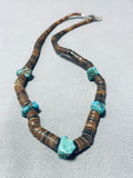 Native American Marvelous Vintage Santo Domingo Kingman Turquoise & Shell Necklace-Nativo Arts