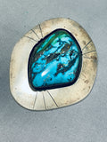 One Of The Largest Vintage Native American Navajo Godber Turquoise Sterling Silver Pendant-Nativo Arts