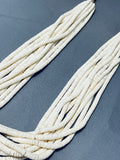 Authentic Santo Domingo White Shell Heishi Hand Woven Native American Necklace-Nativo Arts