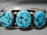 Incredible Vintage Native American Navajo Sleepingbeauty Turquoise Sterling Silver Bracelet Old-Nativo Arts