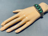 Important Damale Turquoise Vintage Native American Navajo Gold Sterling Silver Bracelet-Nativo Arts
