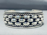 Important Willie Family Vintage Native American Navajo Sterling Silver Bridge Bracelet-Nativo Arts
