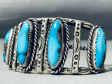 One Of The Best Vintage Native American Navajo Bisbee Turquoise Sterling Silver Bracelet-Nativo Arts