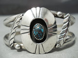 Mary Kee Rare Vintage Native American Navajo Bisbee Turquoise Sterling Silver Bracelet Old-Nativo Arts