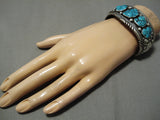 Super Rare Early Vintage Native American Navajo Ben Begaye Turquoise Sterling Silver Bracelet-Nativo Arts