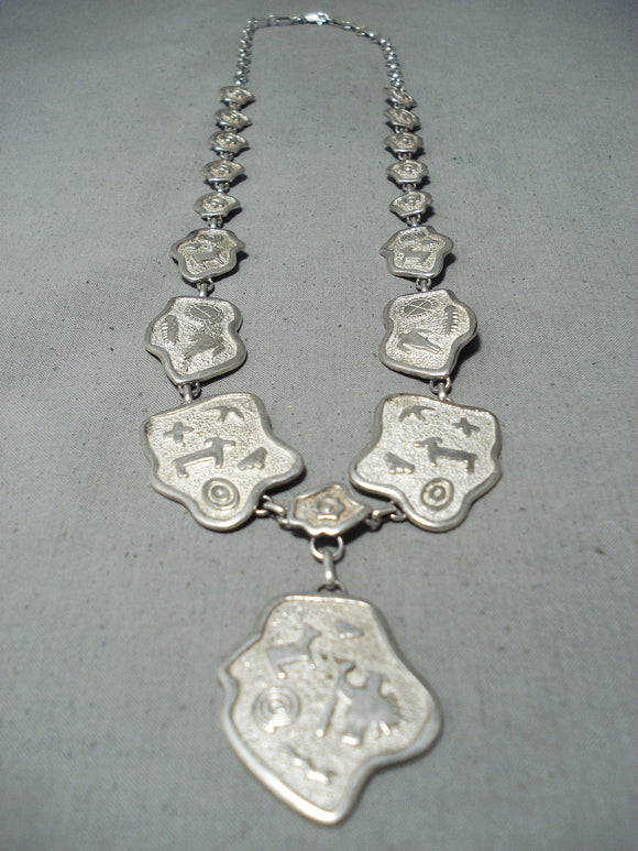 Rare Vintage Navajo Native American Sterling Silver Necklace-Nativo Arts