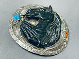 Important Carved Horse Vintage Francisco Gomez Sterling Silver Buckle-Nativo Arts