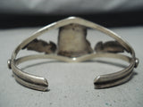 Incredible Detail Vintage Native American Navajo Eagle Turquoise Sterling Silver Bracelet-Nativo Arts