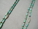 Rare Tubule Turquoise Wrap Around Sterling Silver Native American Necklace-Nativo Arts