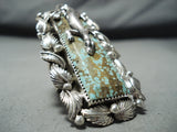 Exceptional San Felipe Native American 8 Turquoise Sterling Silver Gecko Ring-Nativo Arts