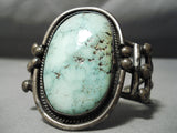 One Of The Best Vintage Native American Navajo Carico Lake Turquoise Sterling Silver Bracelet-Nativo Arts