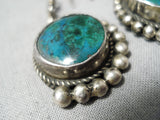 Fabulous Vintage Native American Navajo Turquoise Sterling Silver Earrings Old-Nativo Arts