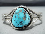 Amazing Vintage Native American Navajo Old Morenci Turquoise Sterling Silver Bracelet-Nativo Arts